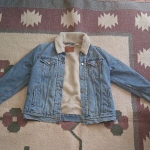 Levi's Cream Sherpa Lined Jacket